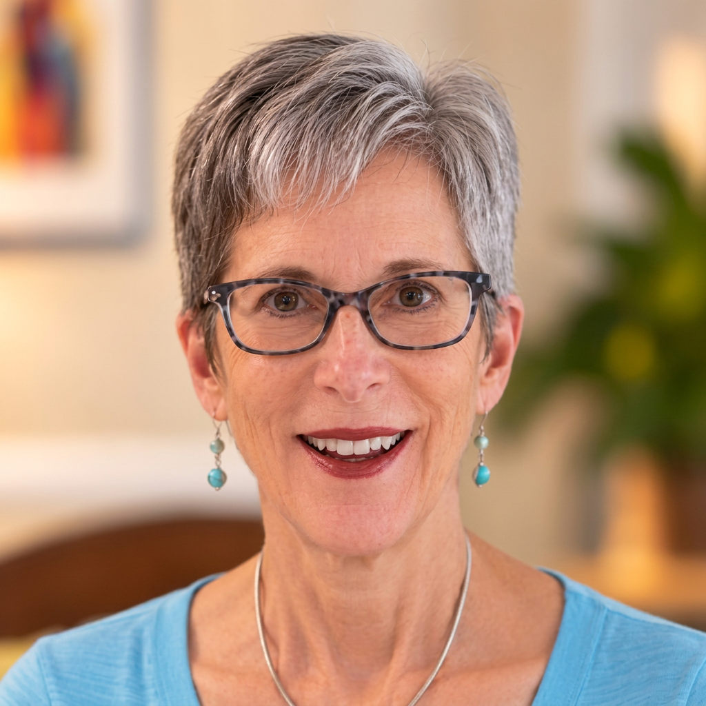 Randi Bussin, Boston-area career coach, smiling in a turquoise top